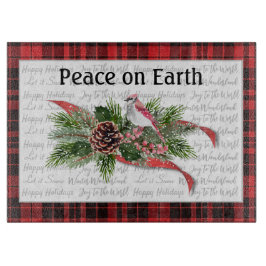 ウッドランド・クリスマス |赤い（鳥）ショウジョウコウカンチョウ カッティングボード