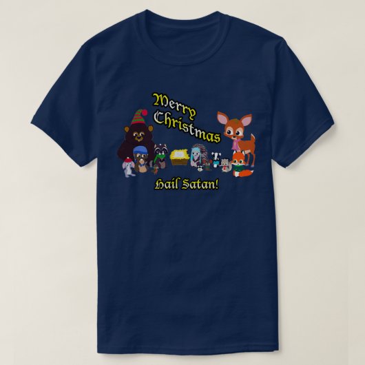 ウッドランド・クリッタークリスマス  Tシャツ (デザイン正面)