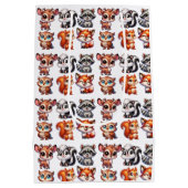 ウッドランド・クリーチャー・ボーイズベビーシャワー ミディアムペーパーバッグ (裏面)