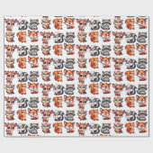 ウッドランド・クリーチャー・ボーイズベビーシャワー ラッピングペーパー (フラット)