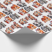 ウッドランド・クリーチャー・ボーイズベビーシャワー ラッピングペーパー (角)