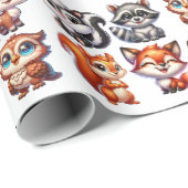 ウッドランド・クリーチャー・ボーイズベビーシャワー ラッピングペーパー (ロールコーナー)