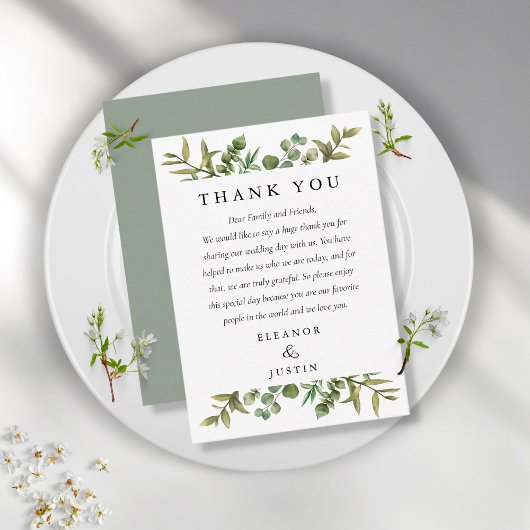 ウッドランド・グリーナリー結婚・ユーカリ プレイスカード