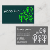 ウッドランド – グリーンオンダークティール(緑がかった色)グリーン 名刺 (正面/裏面)