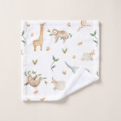 ウッドランド·サファパーソナライズされたリ動物タオルセット バスタオルセット (ウォッシュタオル)