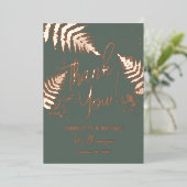 ウッドランド・シダPhoto 結婚 Overlay's Thank You 箔招待状 (立ち正面)