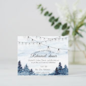 ウッドランド、ストリングライト、水彩リハーサルディナー 招待状 (スタンド正面)