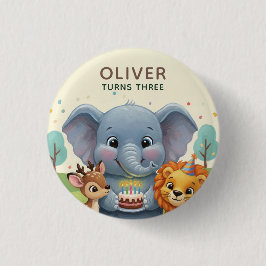 ウッドランド ストーリーブック アニマルズ 3歳の誕生日パーティー 缶バッジ