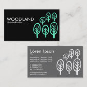 ウッドランド – ターコイズオンブラック 名刺 (正面/裏面)