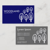 ウッドランド – ダークブルーの白 名刺 (正面/裏面)