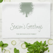 ウッドランド・ツリーズ・クリスマス キッチンタオル (折り畳み)