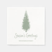 ウッドランド・ツリーズ・クリスマス スタンダードカクテルナプキン (正面)