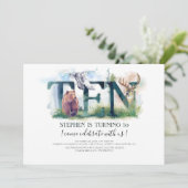 ウッドランド テン - 10歳の誕生日お誘い状 招待状 (スタンド正面)