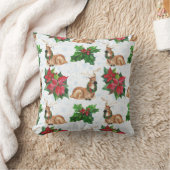 ウッドランド・デアーズ・イン・ウォーター・カラー・クリスマス クッション (ブランケット)