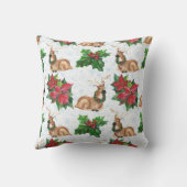 ウッドランド・デアーズ・イン・ウォーター・カラー・クリスマス クッション (裏面)