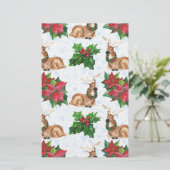 ウッドランド・デアーズ・イン・ウォーター・カラー・クリスマス 便箋 (スタンド正面)