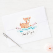 ウッドランド・ディアー1歳のバースデー感謝していターシール ラウンドシール (封筒)