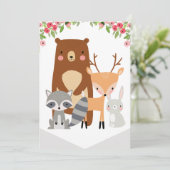 ウッドランド ハイチェア 1歳 誕生日 バナー（左） 招待状 (スタンド正面)