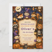ウッドランド・ハロウィン・バースデーパーティー 招待状 (正面)