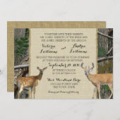ウッドランド・バック結婚とドゥ 招待状 (正面/裏面)