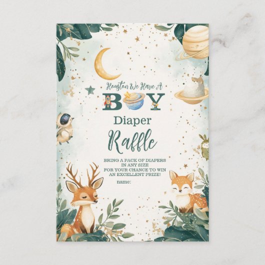 ウッドランド・ヒューストン我々は少年おむつラッフルを持っている エンクロージャーカード (正面)