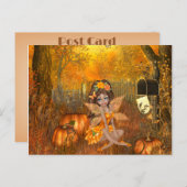 ウッドランド・フェアリー付き恐ろしいハロウィーンのはがき ポストカード (正面/裏面)