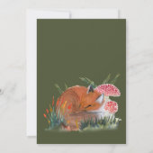 ウッドランド フォックス オータム ベイビー シャワー | コテージ コア 招待状 (裏面)