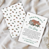 ウッドランド・フォックス・ストーリーブック・ベイビーシャワーのお礼 カード