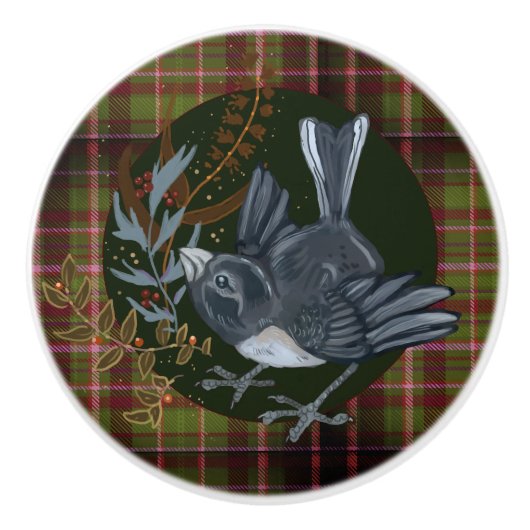 ウッドランド・フォレイジ&ユンコ・バード セラミックノブ (正面)