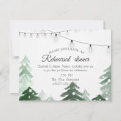 ウッドランド、フォレストストリングライト、リハーサルディナー 招待状 (正面)