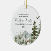 ウッドランド・フォレスト新しい家で私たちの最初のクリスマス セラミックオーナメント (右)