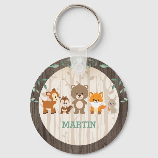 ウッドランド・フォレスト・アニマルズ第1回バースデーパーティーの好意 キーホルダー (正面)
