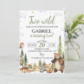 ウッドランド・フォレスト・アニマルズ2歳の誕生日 招待状 (スタンド正面)