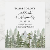 ウッドランド フォレスト ウェディング グリーン ワインラベル (シングルラベル)