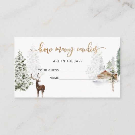 ウッドランド・フォレスト・シカは、キャンディカードの数を推測する エンクロージャーカード (正面)