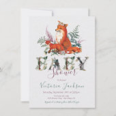 ウッドランド フォレスト ツイン フォックス ベビー シャワー 招待状 (正面)