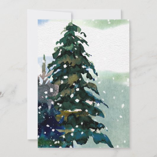 ウッドランド・フォレスト・ツリーの赤ちゃんシャワーの外が寒い 招待状 (裏面)