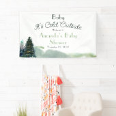 ウッドランド・フォレスト・ツリーの赤ちゃんシャワーの外が寒い 横断幕 (インサイチュ)