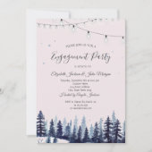 ウッドランド、フォレスト、パインツリーズ婚約 招待状 (正面)