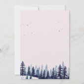 ウッドランド、フォレスト、パインツリーズ婚約 招待状 (裏面)