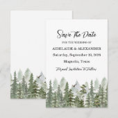 ウッドランド フォレスト フォト ウェディング グリーン セーブザデート (正面/裏面)
