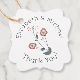 ウッドランド フォレスト フラワー サンクス クラフト 封筒タグ フェイバータグ