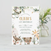 ウッドランド・フォレスト・フレンズの誕生日招待状 招待状 (スタンド正面)