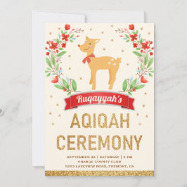 ウッドランド フォレスト フローラル ゴールド ガール 鹿 アキカ 招待状