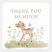 ウッドランド・フォレスト・ベビーシャワーありがとう スクエアシール (正面)