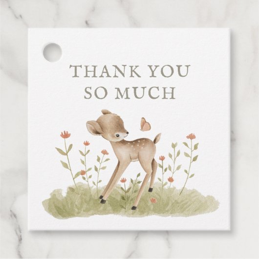 ウッドランド・フォレスト・ベビーシャワーありがとう フェイバータグ (正面)