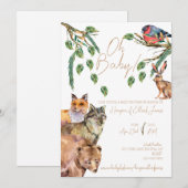 ウッドランド フォレスト | ベビーシャワーの招待状 | ニュートラル 招待状 (正面/裏面)