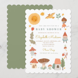 ウッドランド・フォレスト・マッシュルーム・ベビーシャワー招待状 招待状