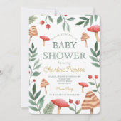 ウッドランド・フォレスト・マッシュルーム・ベビーシャワー 招待状 (正面)