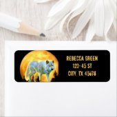 ウッドランド・フォレスト・ムーンライト満月のオオカミ ラベル (インサイチュ)